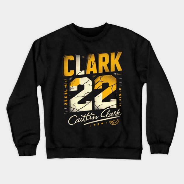 Distressed grunge Clark 22 Caitlin clark signatue Crewneck Sweatshirt by thestaroflove